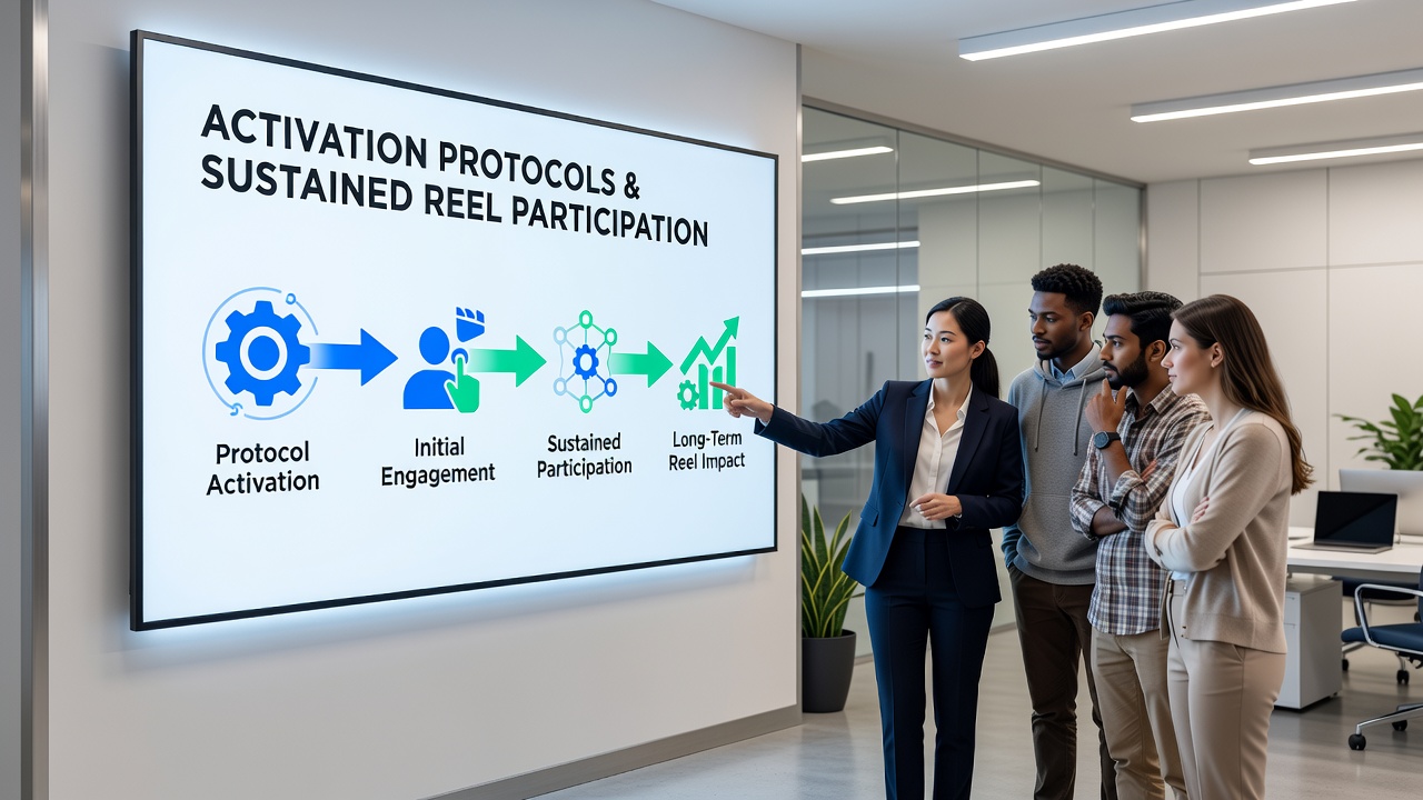 Analytics dashboard showing reel participation trends linked to activation protocol performance