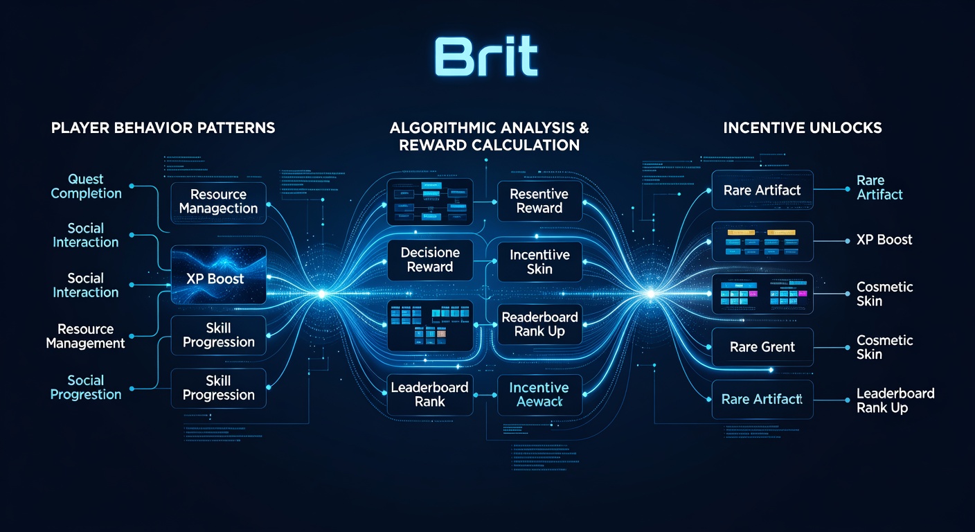 Flowchart illustrating data collection, pattern recognition, and reward activation stages in algorithmic incentive systems