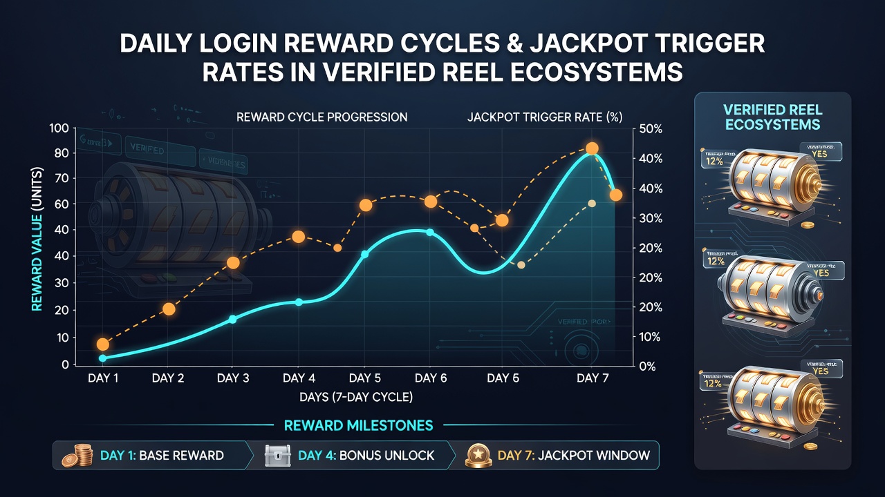 Analytical charts linking login streak durations to jackpot activation frequencies in certified reel systems