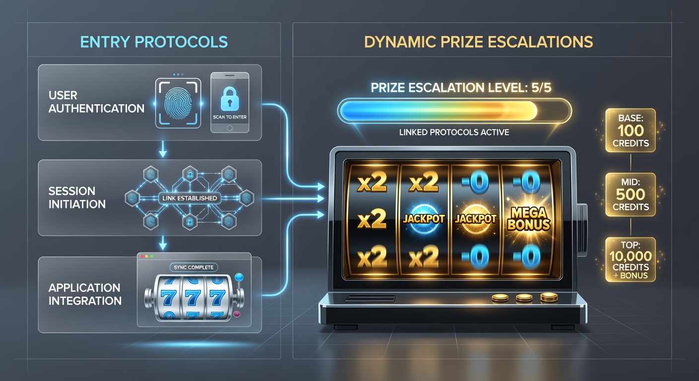Flowchart illustrating how session entry data triggers real-time prize multiplier increases in slot software
