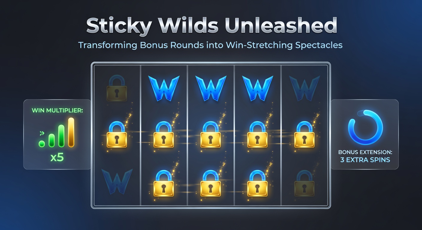 Close-up of a slot bonus screen with multiple sticky wilds dominating the reels, payout meters overflowing amid explosive animations
