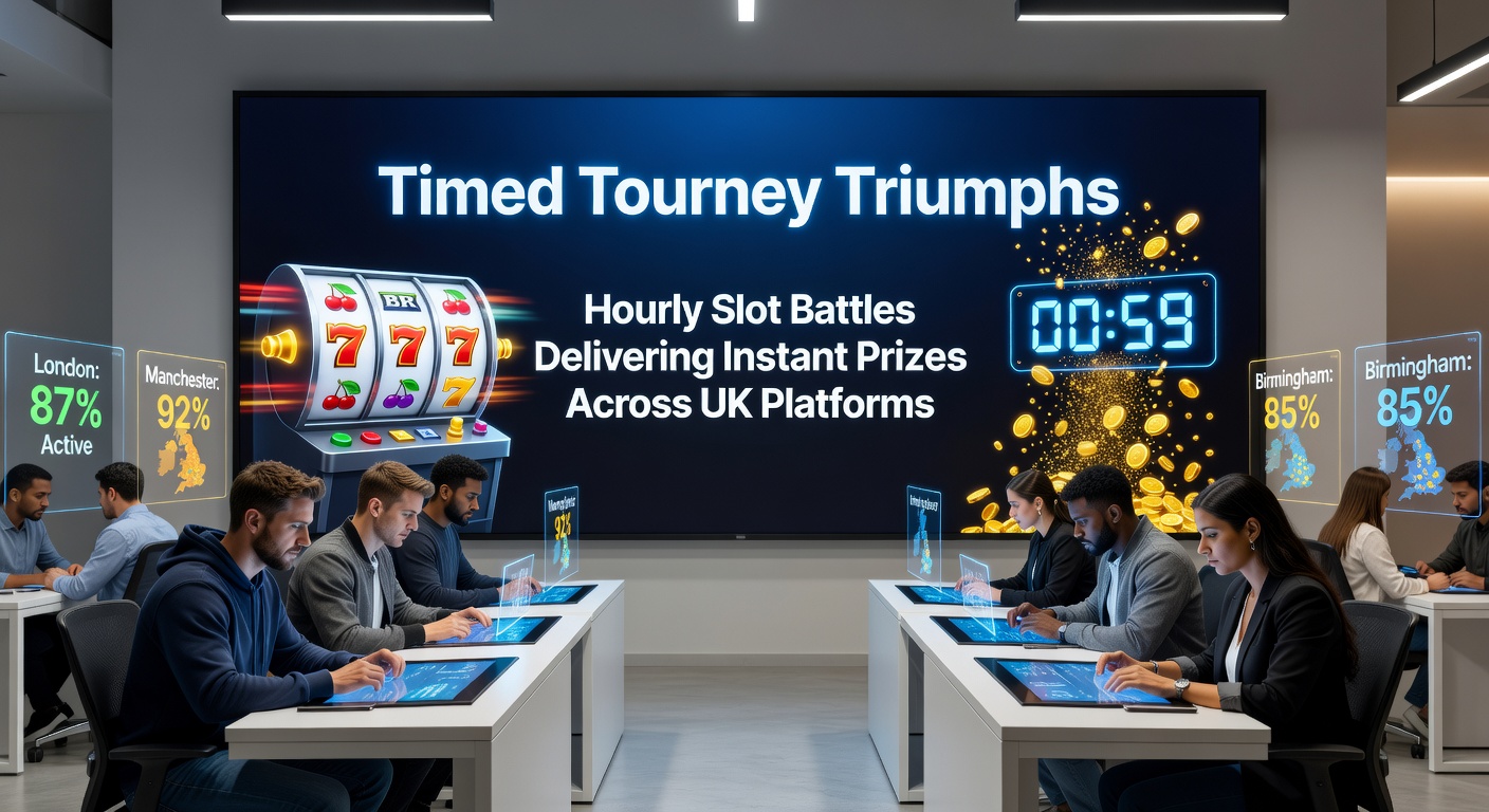 Close-up of a slot tournament prize payout screen displaying instant cash wins and leaderboard celebrations on a UK mobile casino app