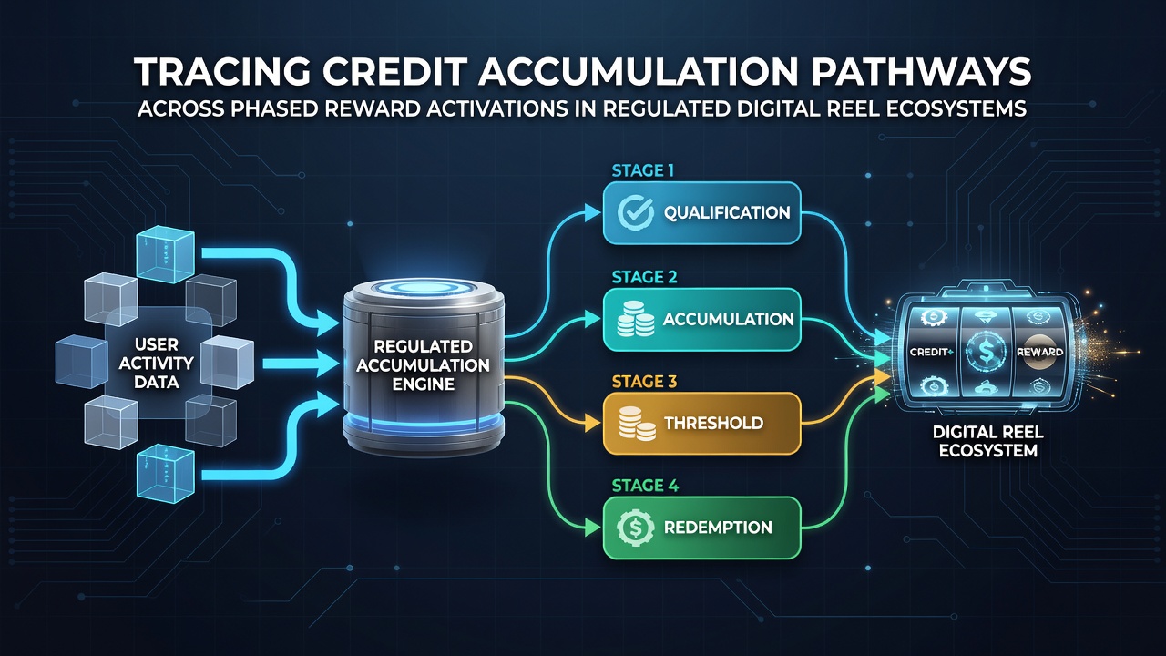 Flow diagram of credit pathways through multiple reward activation phases in digital slots